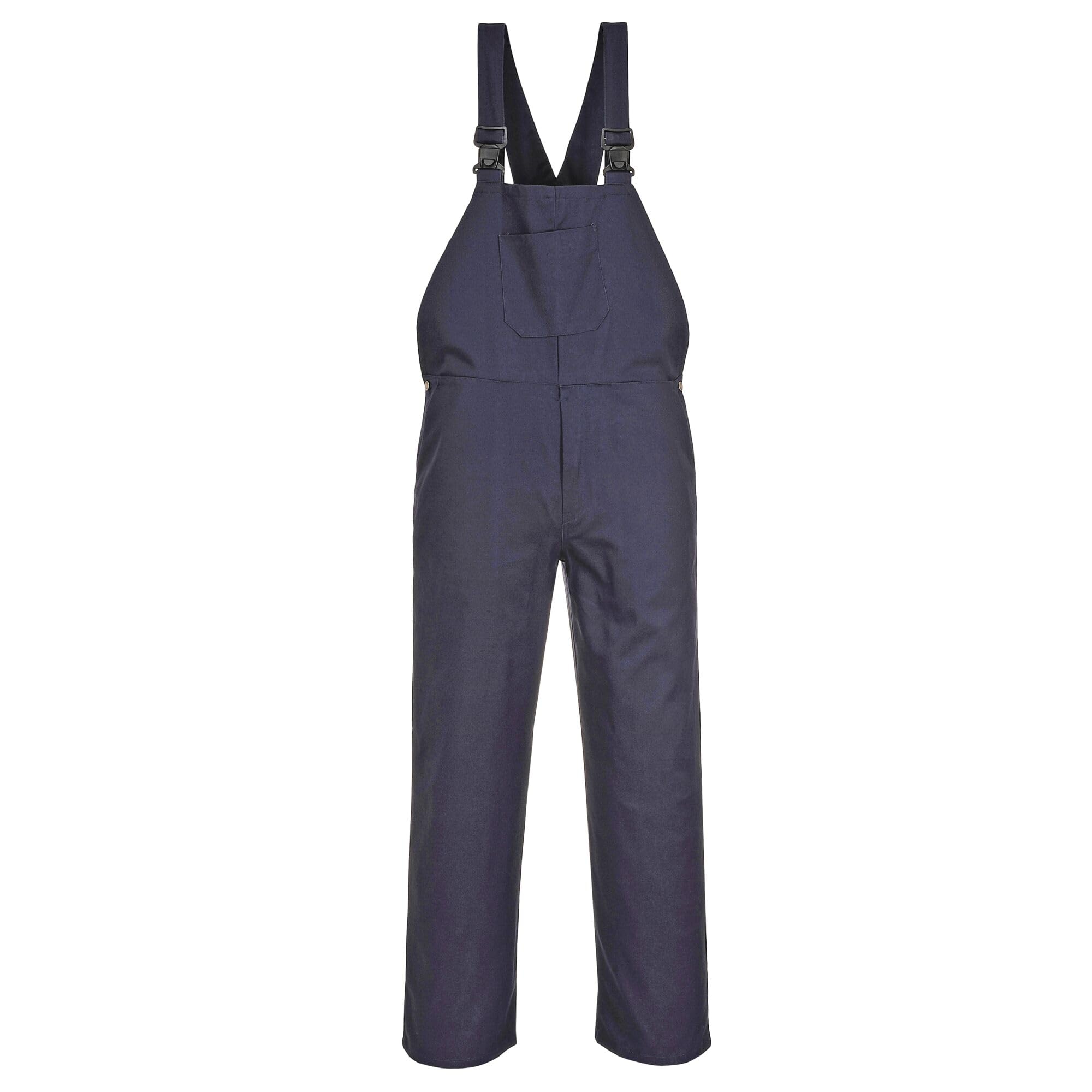 Portwest C881 Men's Workwear Adjustable Cotton Bib And Brace Overalls Navy, L