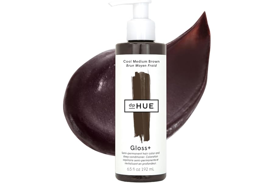 dpHUE Gloss+, Cool Medium Brown – 6.5 oz (8-12 Applications) – Semi-Permanent Hair Color & Conditioner – Lasts Up to Eight Washes – Paraben, SLS & SLES Sulfate Free – Vegan, Leaping Bunny Certified