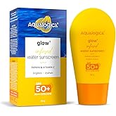Aqualogica Glow+ Infused Water Sunscreen with SPF 50 & Pa++++ | with Papaya & Vitamin C | Ultralight Water-Infused Formula | Gives Glowing, Hydrated Skin | 1.69 Fl Oz/ 50 ml