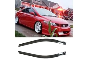 Deebior Side Window Vent Deflector Visor fit for 2006-2011 Civic 2-Door Coupe,2pcs Outside Mount Tape-on Sun Rain Guard Shatt
