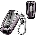 K LAKEY Car Key Fob Cover,Compatible with Ford F-150 F-250 F-350 Ecosport Edge Explorer Fusion Mustang Key Fob Silicone TPU Protective Case Holder Shell wih Keychain Black