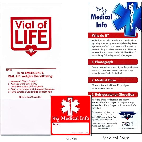 TLC Safety Emergency Contact List - Magnetic Refrigerator Card, 8.5"x11", Blue Medical ICE - View #8