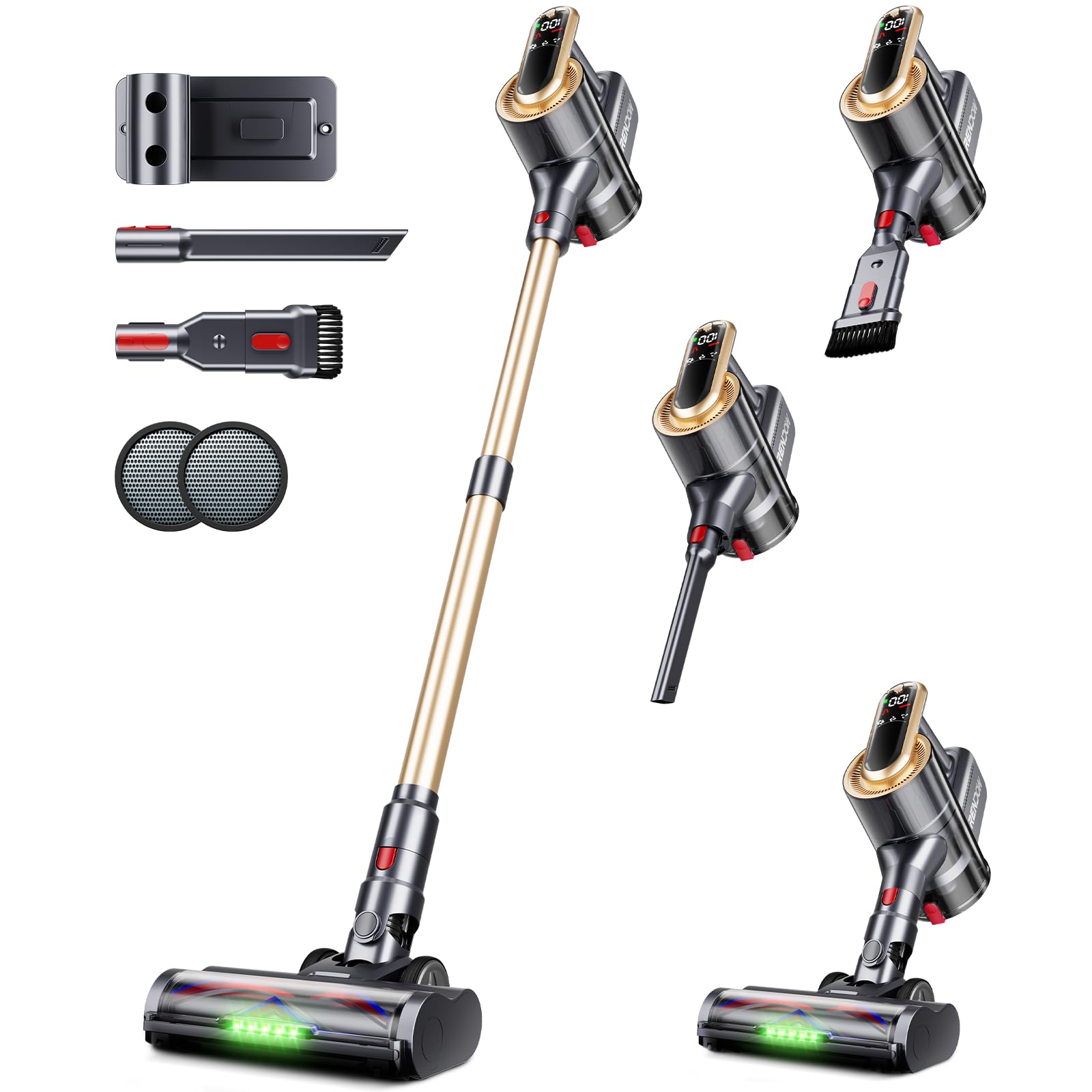 Photo 1 of Cordless Vacuum Cleaner, 550W 45Kpa 65Mins Stick Vacuum, Self-Standing Vacuum Cleaners for Home with Wall Dock, LED Display, Anti-tangle Rechargeable Vacuum Cordless for Pet Hair/Carpet/Hard Floor