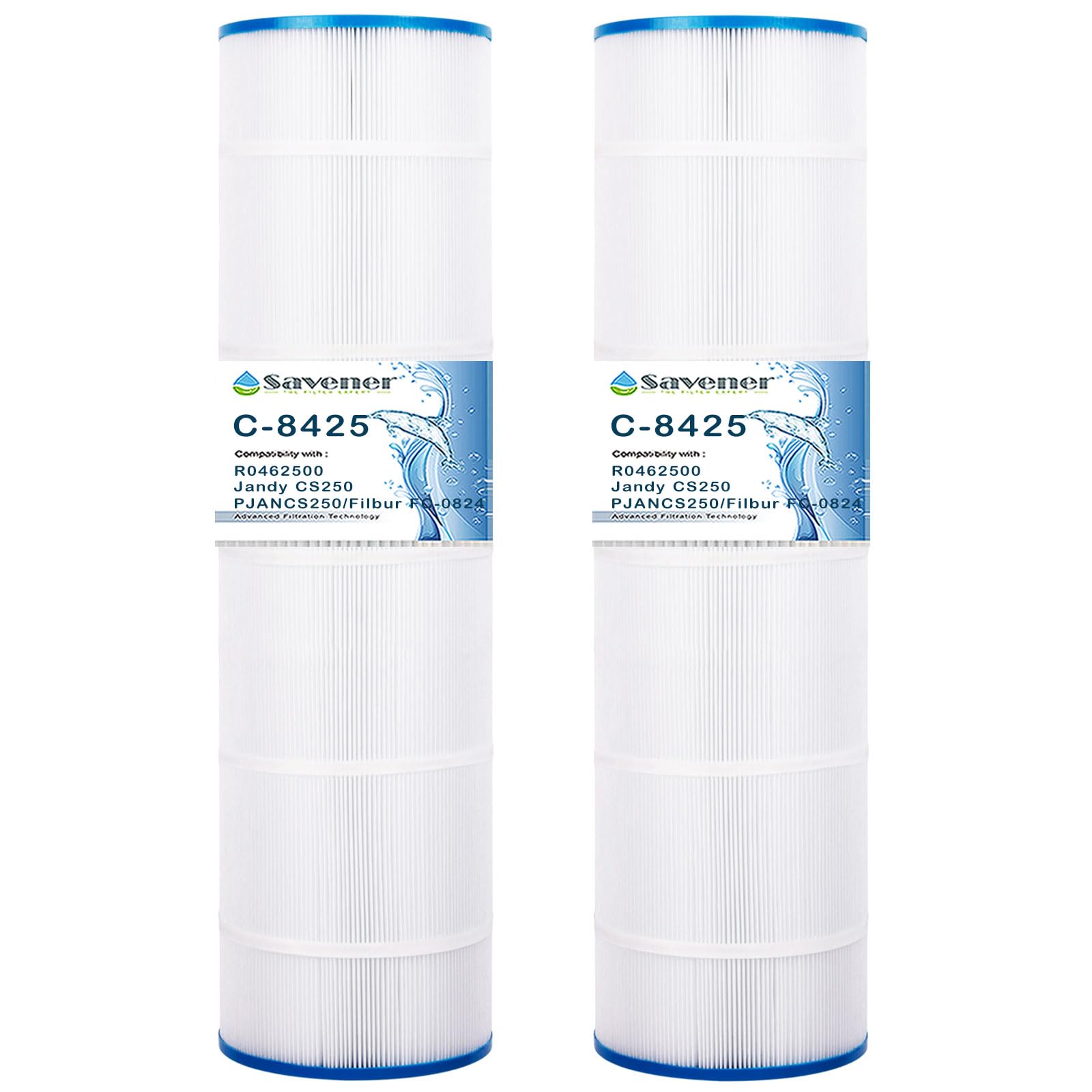 Photo 1 of ***FACTORY SEALED***Savener Pool Filter Compatible with Jandy CS250, R0462500, PJANCS250, Unicel C-8425, Filbur FC-0824, 250 sq.ft, 2 Pack