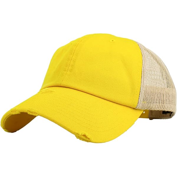 Baseball Cap Yellow (Washed) Golf Dad Hat Men Women Plain Cap Amazon.com: TecHong 3 PCs Washed Plain Baseball Cap - Retro  main image 3