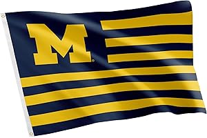 Desert Cactus University of Michigan Flag Wolverines UM U of M Flags Banners 100% Polyester Indoor Outdoor 3x5 (Nation)