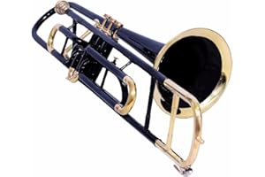 SCEXPORTS New Valve Trombone Key Bb With Free Hard Case & Mouthpiece (Black)