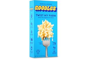 Goodles Twist My Parm Asiago and Parmesan with Spirals - Nutrient Packed with Real Cheese, Fiber, Protein, Prebiotics, Plants, & Vegetables | Non-GMO, Organic Ingredients [Twist My Parm, 6 oz. 1 Pack]