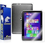 ArmorSuit MilitaryShield - HP ElitePad 1000 G2 Tablet Screen Protector + Black Carbon Fiber Full Body Skin Protector / Front Anti-Bubble Ultra HD - Extreme Clarity & Touch Responsive Shield with Lifetime Free Replacements - Retail Packaging