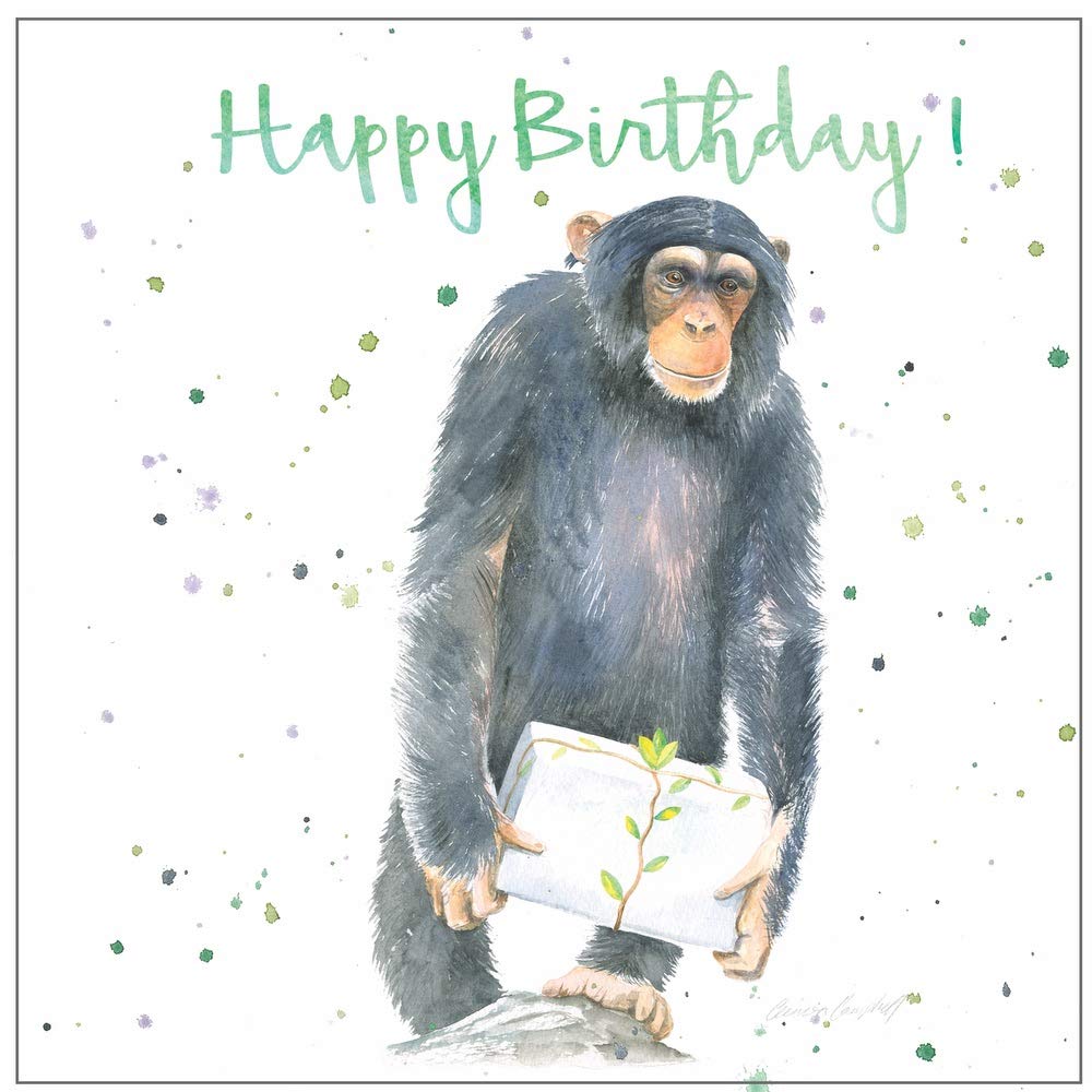 Chimpanzee ape birthday card