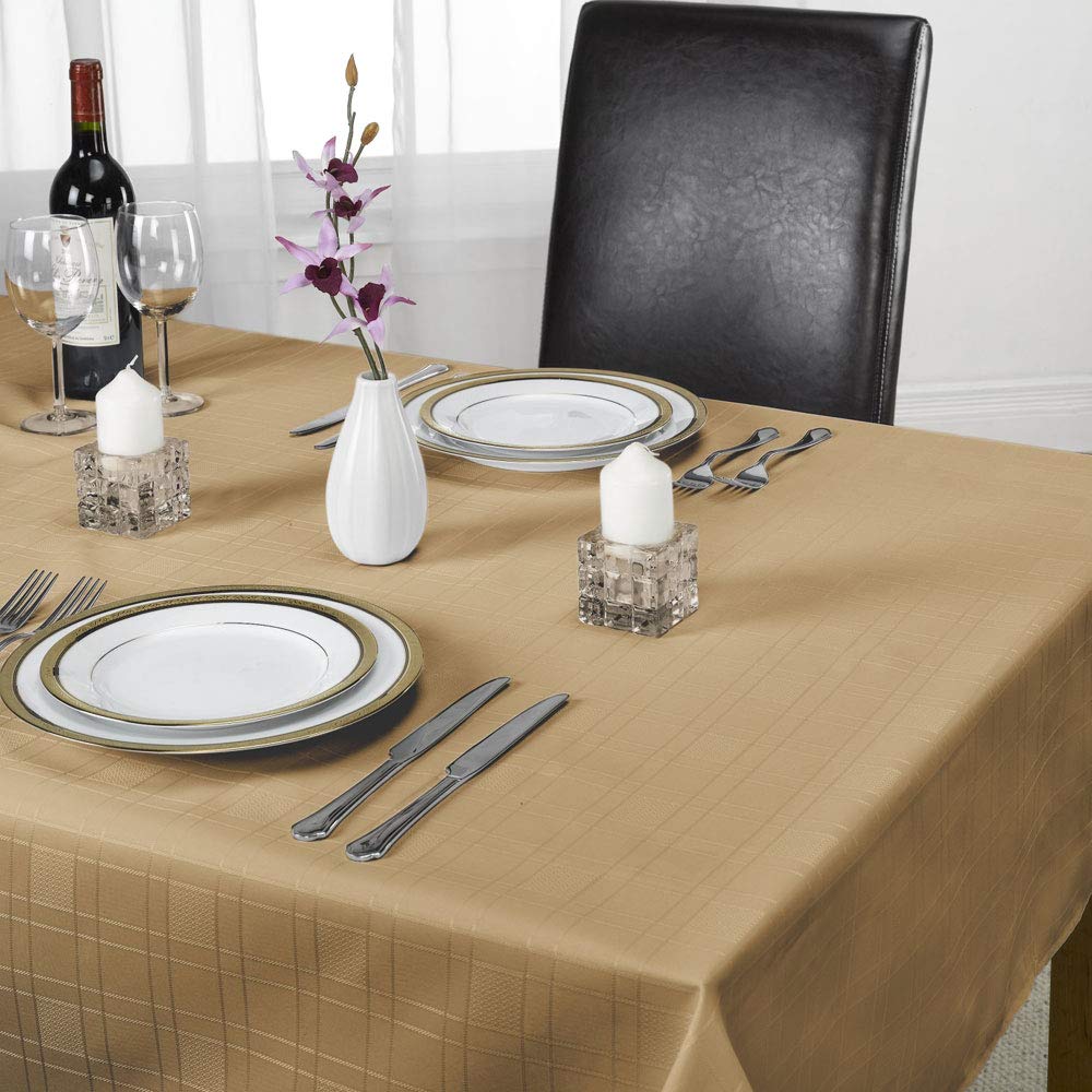 Emma Barclay Chequers - Jacquard Table Cloth in Coffee - 60x84 (152x213cm) — image 1