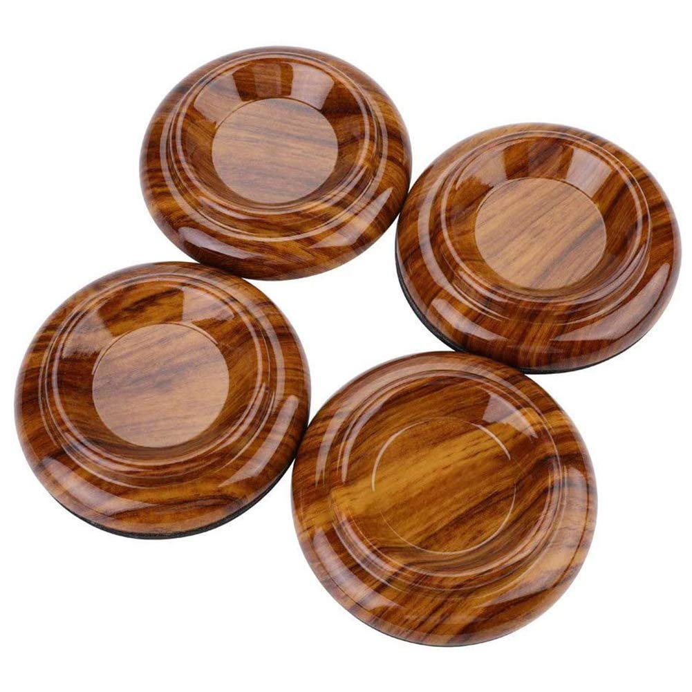 Piano Caster Cups Set of 4 Furniture Leg Pads Protection ABS Brown