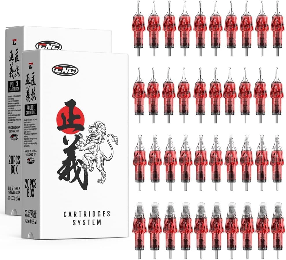 CNC 40Pcs Tattoo Cartridges Needles Disposable Mixed #10 Bugpin Round Liner Cartridge 3RL 5RL 7RL 9RL Curved Magnum 7RM 9RM 11RM 15RM Tattoo Needles EN04R-40KIT-DL