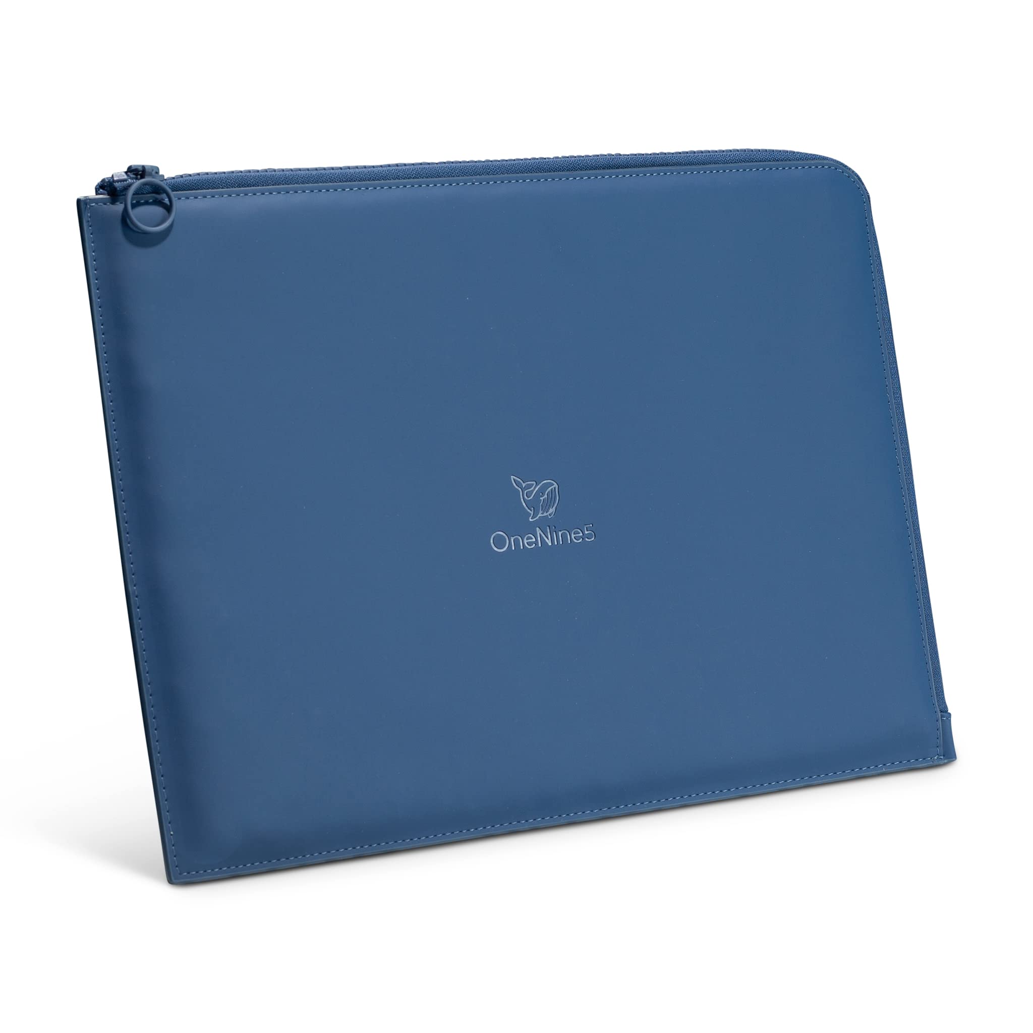 OneNine5 Eco-Friendly 13-inch Blue Laptop Sleeve with a Vegan Leather Outer, Plastic-Free Coconut Fibre Padding and 100% Recycled Plastic Lining, Case for MacBook & iPad