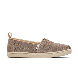 TOMS Girls Alpargata Loafer Flat, Gold Sparkle