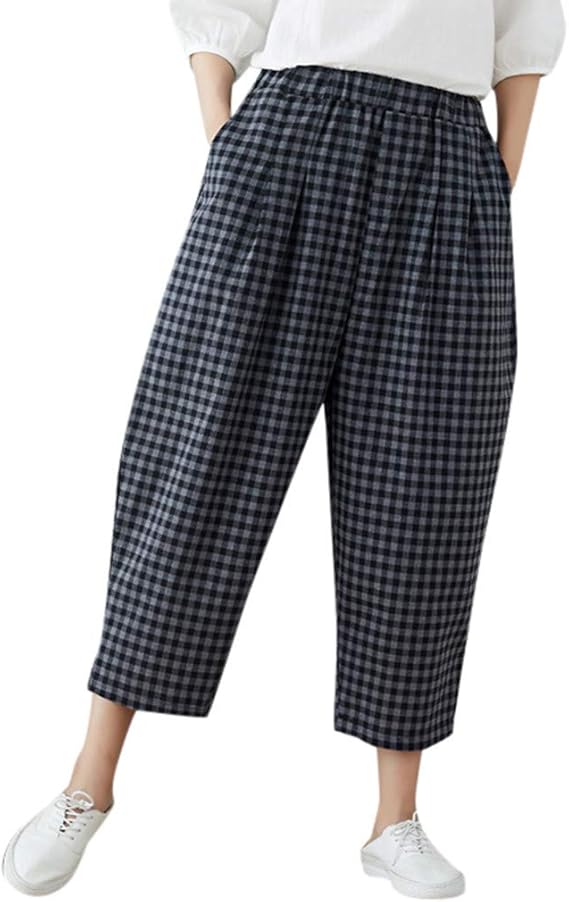 plaid loose pants