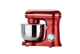 CULINARY CHEF Retro Electric Stand Mixer, 4.75 Quart / 4.5L, 8 Speeds with Whisk, Dough Hook, Flat Beater Attachments, Splash Guard (RED)