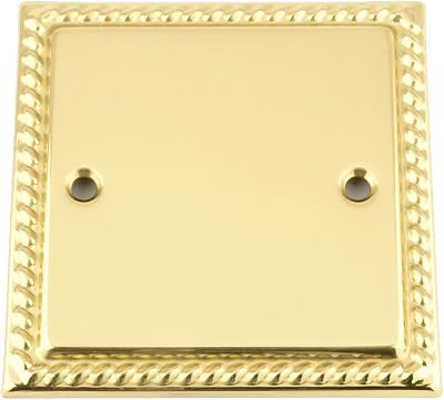 A5 Products Polished Brass Single Gang Electrical Blanking Plate Georgian Style