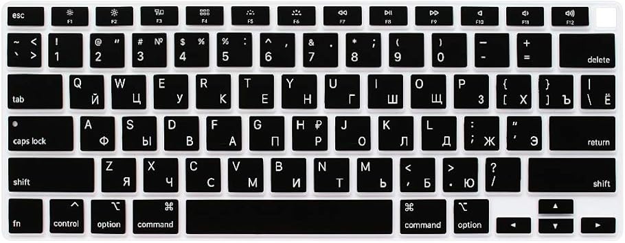 Amazon Com Proelife Russian Ultra Thin Silicone Keyboard Cover Skin For 2020 Macbook Air 13 Inch Model A2179 And A2337 Apple M1 Chip Us Layout With Touch Id Keyboard Accessories Protective Skin Black