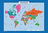 World Map for Kids - LAMINATED - Wall Chart Map of