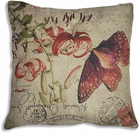 Painting Mantra Beautiful Butterfly Printed Pillow Case Sofa Cushion Cover (40 x 40 x 2 cm)