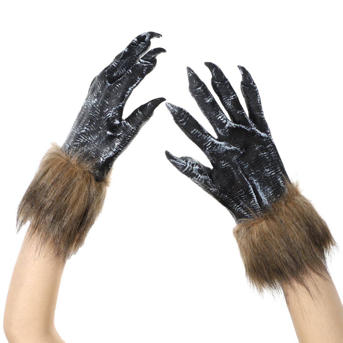 ITODA Halloween Werewolf Gloves Latex Wolf Claws Glove Horror Animal Paws Gloves Adult Hands Claws Glove Halloween Cosplay Fancy Dress Party Supplies