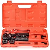 iCrimp Pex Pipe Crimping Tool kit for 3/8,1/2,3/4,1-inch Copper Ring with Free Gauge&Pex Pipe Cutter -Meet ASTM F1807 and Por