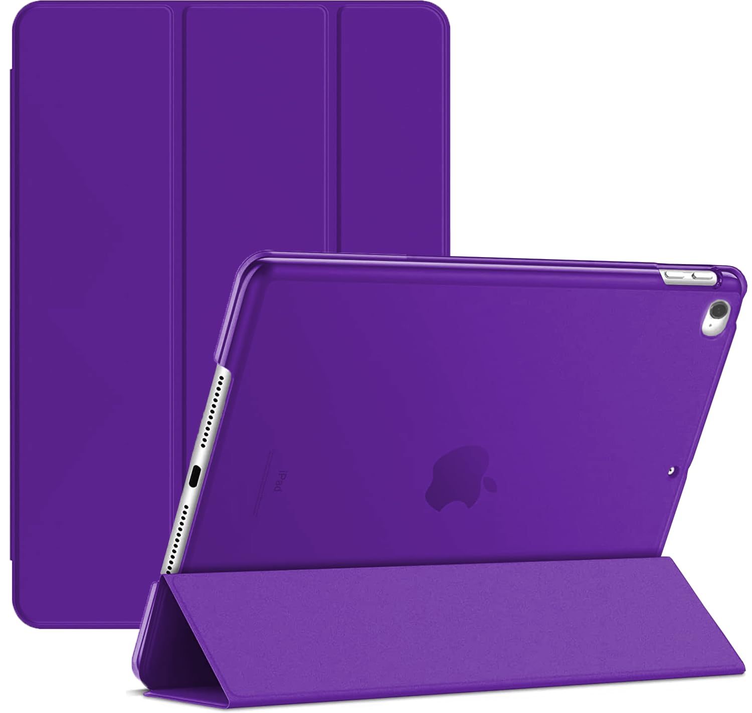 For Apple iPad Air 2/2nd Generation A1566 A1567 Smart case Magnetic Stand cover with Wake/Sleep (Purple)