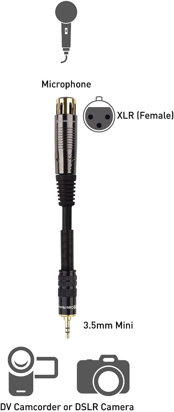 Cable Matters (1/8 Inch) Unbalanced 3.5mm to XLR Cable (XLR to 3.5mm Cable) Male to Female 6 Feet: Musical Instruments