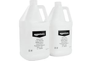 amazonbasics Lot de 2 bouteilles de colle liquide lavable tout usage pour école, idéale pour faire du slime, 3,8 l