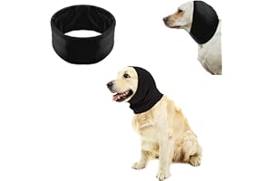JXINLODGEG Quiet Ears for Dogs, Cat Dog Hoodies Hat for Noise Block Ear Protection and Recovery, The Grooming and Force Drying Miracle Tool for Anxiety Relief & Calming Dogs (Medium, Black)