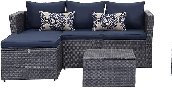 AMAHITEK Muebles de Patio 5 Piezas Muebles seccionales al Aire Libre