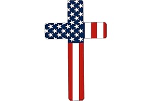 DAJDC Flag Cross US United States of America USA Car Truck Window Decal Sticker Patriotic Auto Bumper Vinyl for Car Truck Patriotic Religious (5 Inch)