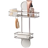 iDesign Self-Adhesive Shower Caddy with Razor Holder, Satin | For Bathroom, Shower