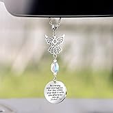 Angel Car Charms Rear View Mirror Accessories Christian Car Jewelry,Guardian Angel Hanging Ornament,Bible Religious Gifts,Rear View Mirror Accessories for Women Teen Girls Friends(Joshua 1:9)