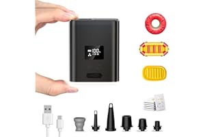 ZOPOM Portable Air Pump for Inflatables,Electric Air Mattress Pump with Camping Lantern & LED Display, Mini Air Pump 5X Quick Inflate Deflate for Pool Floats, Vacuum Storage Bags