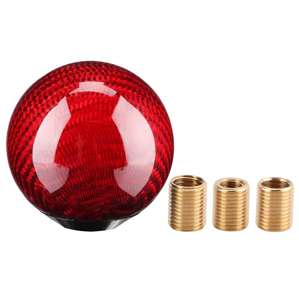 Dweekiy Gear Shift Knob red, Car Universal Modification Carbon Fiber Manual Knob Gear Shift Head Shifter knob(Red)