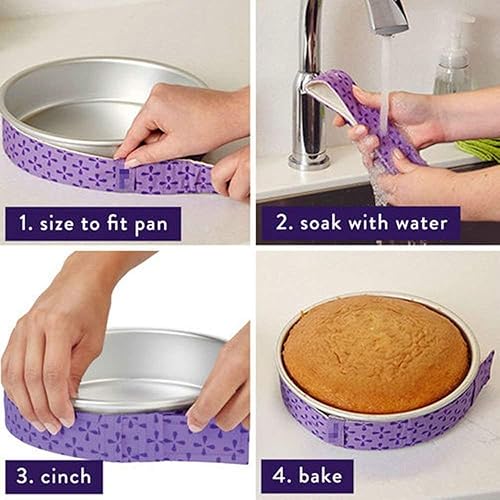 DIFENLUN 4-Piece Bake Even Strip,Cake Pan Strips,Super Absorbent