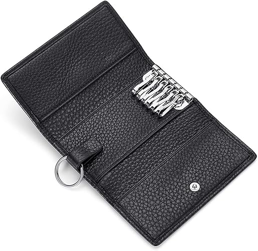 Amazon Mipoham キーケース 小銭入れ 牛革 本革 メンズ レディース コインケース 車 軽 6連 4連 可 多機能 取り外しキーリング カード型 コンパクト 防水 シンプル カード入れ付き ギフト クリスマス プレゼント ブラック Mipoham キーケース