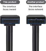 MZHOU USB 3.0 19Pin Male to Female Extension Cable 18cm L-Shape Motherboard view 2