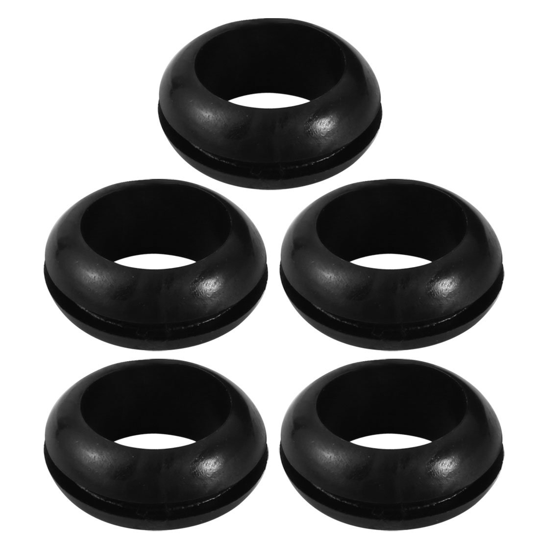 Sourcingmap 5pcs Wire Protective Grommets Black Rubber 18mm Double Sided Grommet โ image 1
