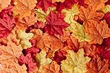 CraftMore Fall Leaves Value Pack - 144 Leaves in Vivid Fall Colors - Red, Orange, and Yellow - Perfect Fall Decoration or Table Scatter