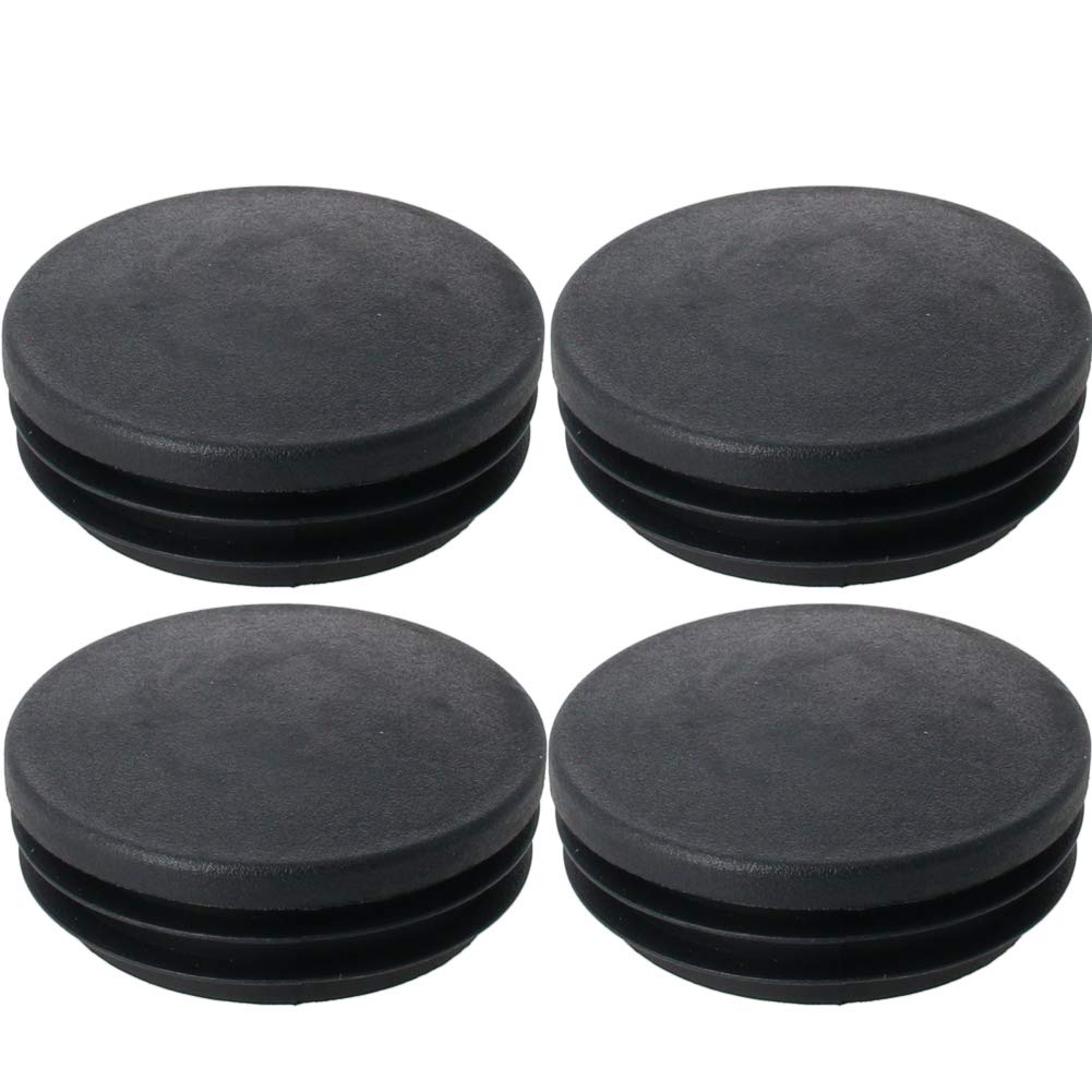 MroMax 76mm Dia Plastic Tubing Plug Round Post End Caps for Handrail Stair Newel Guardrail Tube Black 4Pcs โ image 1