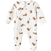 Minicoco Baby Footie Jumpsuit Long Sleeves Romper Snap Wither Outfits Air Layer Clothing for 0-24 Months
