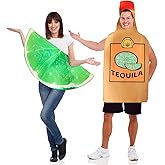 HAEFOO Couples Halloween Costume Funny Costumes for Adults Tequila and Lime Costume Adult Free Size Womens and Mens Funny Food Costume for Halloween Parties