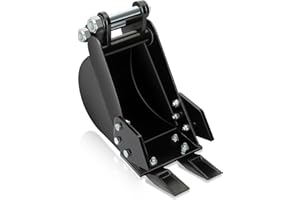 TOPFURN Mini Excavator Bucket 7.78in with 2 Pins,Narrow Digging Bucket Hole Diameter 0.98in and Center Wheelbase 3.54in,200 mm Trencher Buckets for Many Brands of Mini Excavators