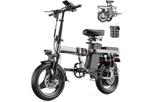 ASKGO Electric Bike for Adults, 48V 15AH Removable Battery, 25MPH 35Miles Commuting Ebikes for Women Men, 500W Brushless Motor, Lightweight 14'' Tires Folding Electric Bicycles, LCD Display
