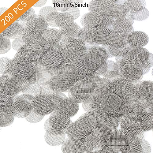 200 PCS Pipe Screens, Metal Pipe Screen 100% Stainless Steel, Pipe Screen Filters 5/8 Inch with Metal Box (My Grandfather and My Father's Choice) (5/8 Inch)