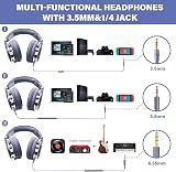 OneOdio Studio Monitor Headphones 50mm Driver Folding Bass WiredBlue Fog view 2