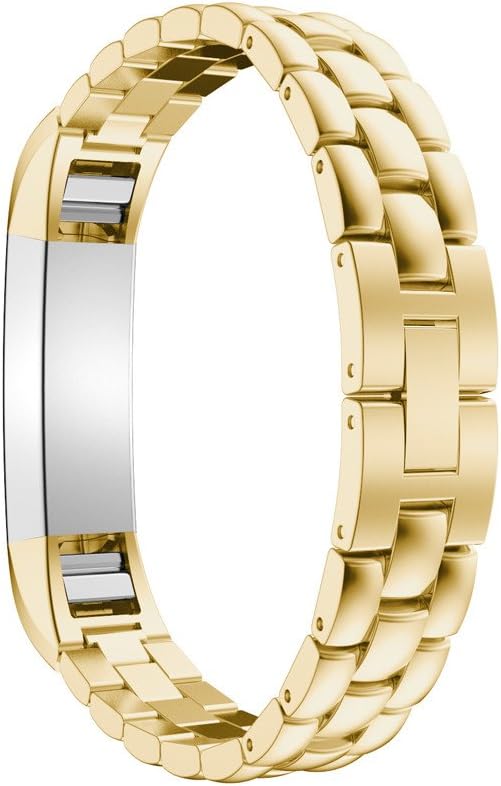 DBoer Relacement Band Compatible with Fitbit Alta Metal Watch Bands for Men Women Replacement Strap Solid Stainless Steel Wristband Stylish Bracelets for Fitbit Alta hr Smartwatch Band-Gold